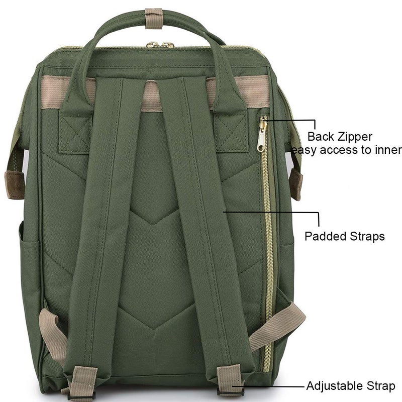 Himawari Laptop Backpack for Women&Men,Wide Open Large USB Charging Port 15.6 Inch Laptop Doctor College Work Bag (9001-ArmyGreenï¼‰ - Image 5